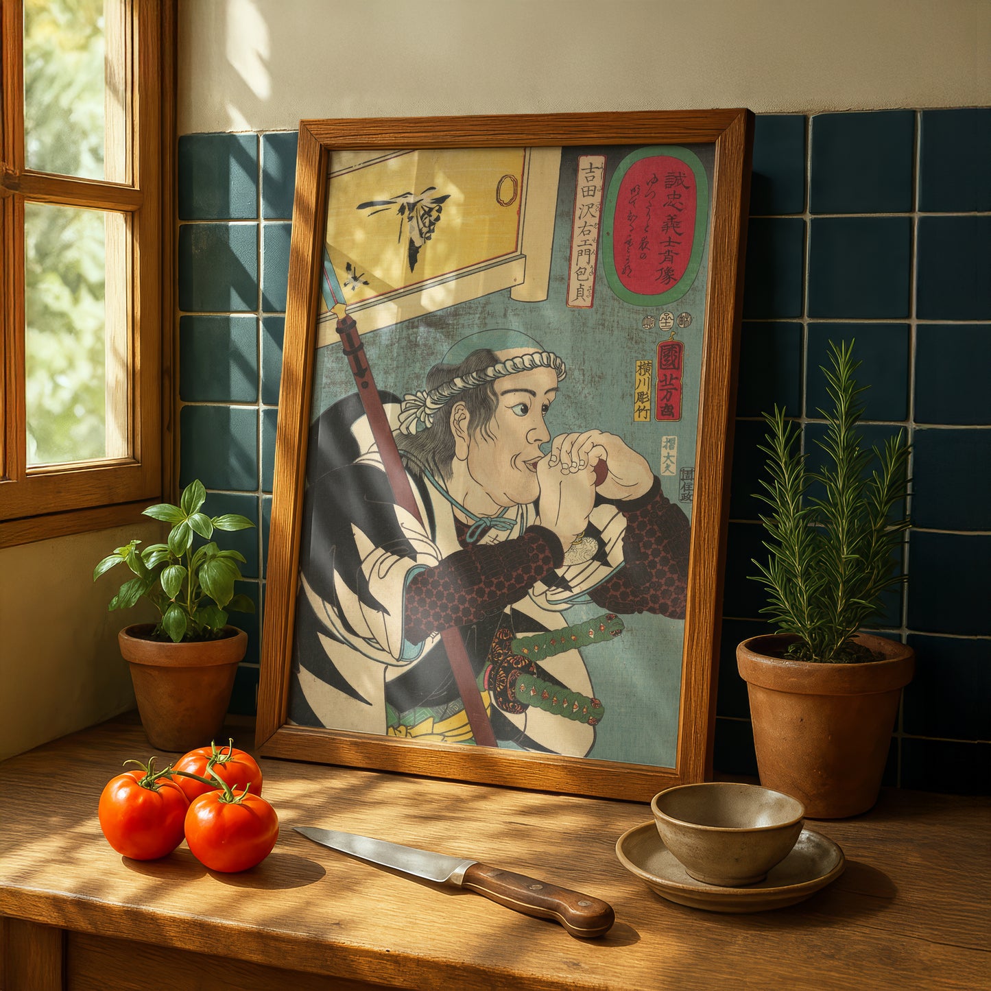 Utagawa Kuniyoshi Samurai Portrait: Yoshida Sawaemon Kanesada Fine Art Print