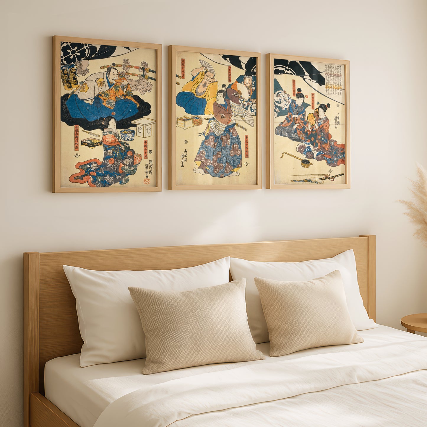 Utagawa Kuniyoshi Japanese Woodblock Art Triptych (3 Prints) | Sukenari Dancing | Wall Art