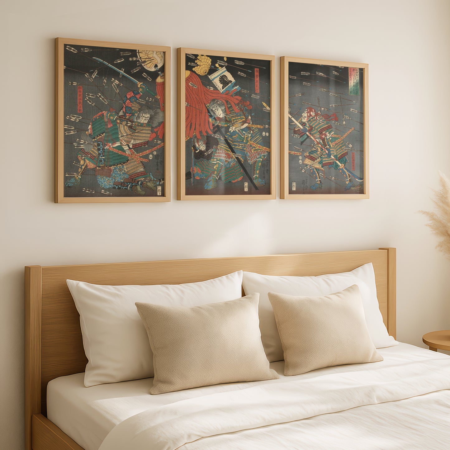 Utagawa Kuniyoshi Triptych (3 Prints) Japanese Woodblock Art | Final Attack | Wall Art