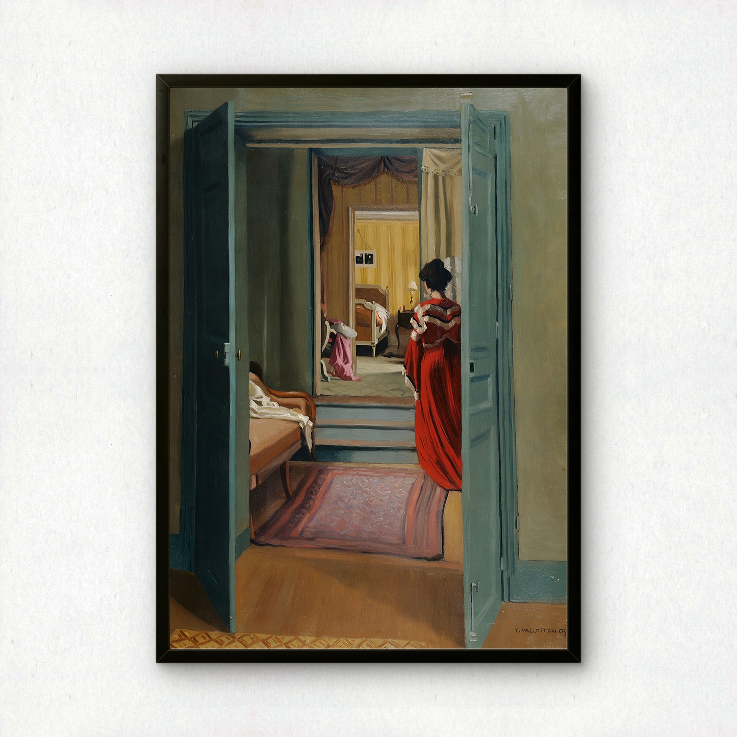 Félix Vallotton Art Print | Intérieur avec femme en rouge de dos | Premium Wall Art