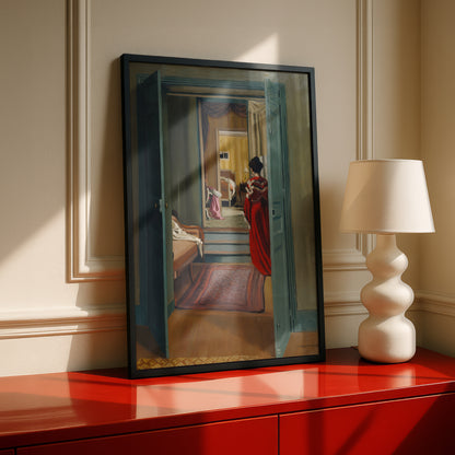 Félix Vallotton Art Print | Intérieur avec femme en rouge de dos | Premium Wall Art