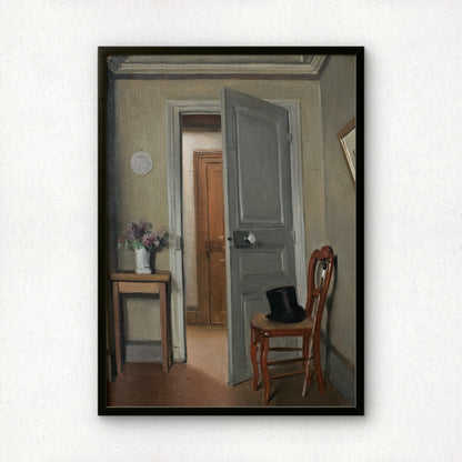 Félix Vallotton Doorway Art Print | La visite or Le Haut-de-forme, intérieur | Premium Wall Art