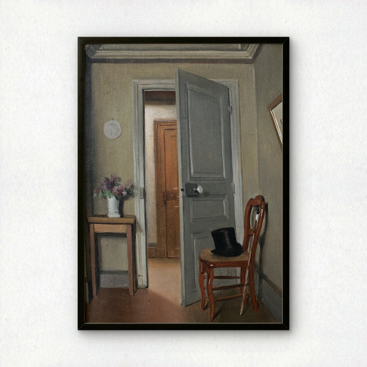 Félix Vallotton Doorway Art Print | La visite or Le Haut-de-forme, intérieur | Premium Wall Art