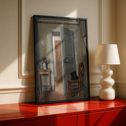 Félix Vallotton Doorway Art Print | La visite or Le Haut-de-forme, intérieur | Premium Wall Art