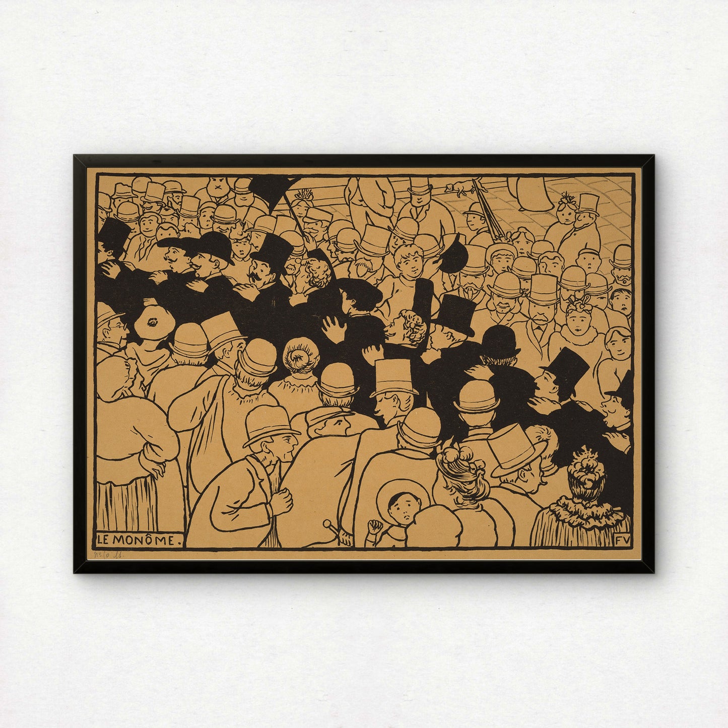 Félix Vallotton B&W Art Print | Le Monôme (Parading through the Streets in Single File) | Wall Art