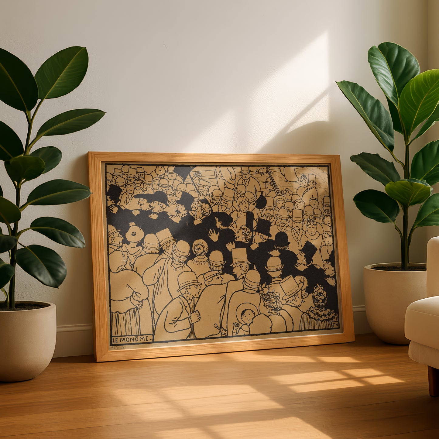Félix Vallotton B&W Art Print | Le Monôme (Parading through the Streets in Single File) | Wall Art