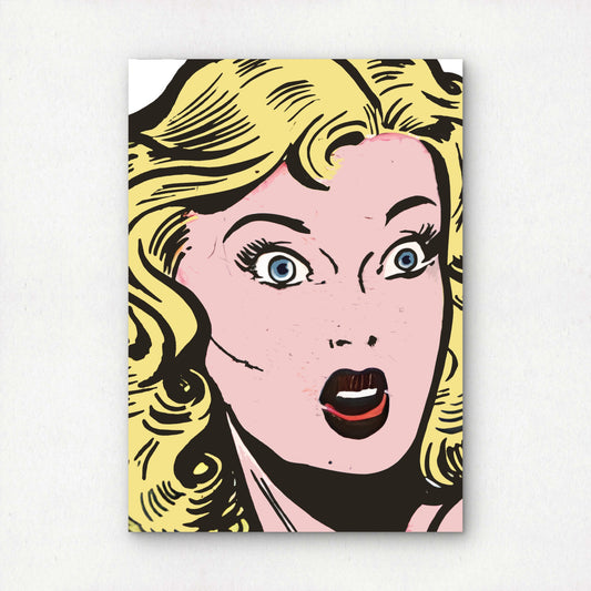 Pin Up Blonde Girl Vintage Pop Art Wall Decor | Premium Giclée Art Print | 1950s Comic Book | Unframed