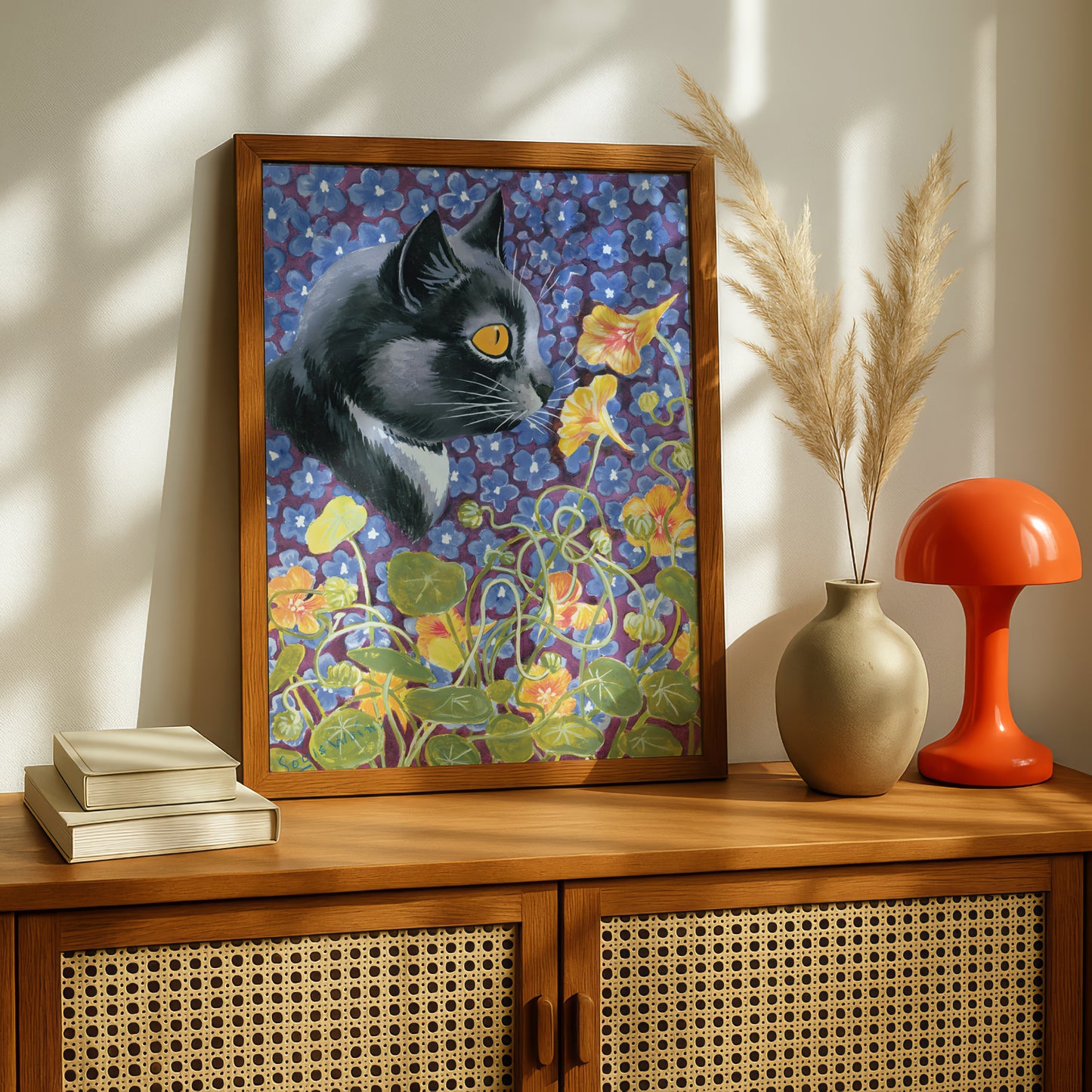 Louis Wain: A Cat in a Sea of Flowers | Giclée Fine Art Print | Cat Lovers Gift