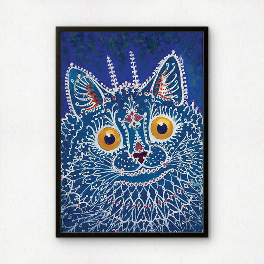 Louis Wain: A Cat in Gothic Style | Giclée Fine Art Print | Cat Lovers Gift | Psychedelic Art