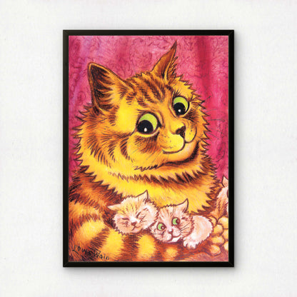 Louis Wain: A Happy Mother | Giclée Fine Art Cat Print | Gift for Cat Lovers
