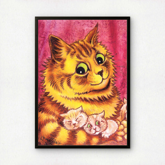 Louis Wain: A Happy Mother | Giclée Fine Art Cat Print | Gift for Cat Lovers