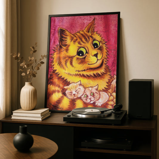 Louis Wain: A Happy Mother | Giclée Fine Art Cat Print | Gift for Cat Lovers