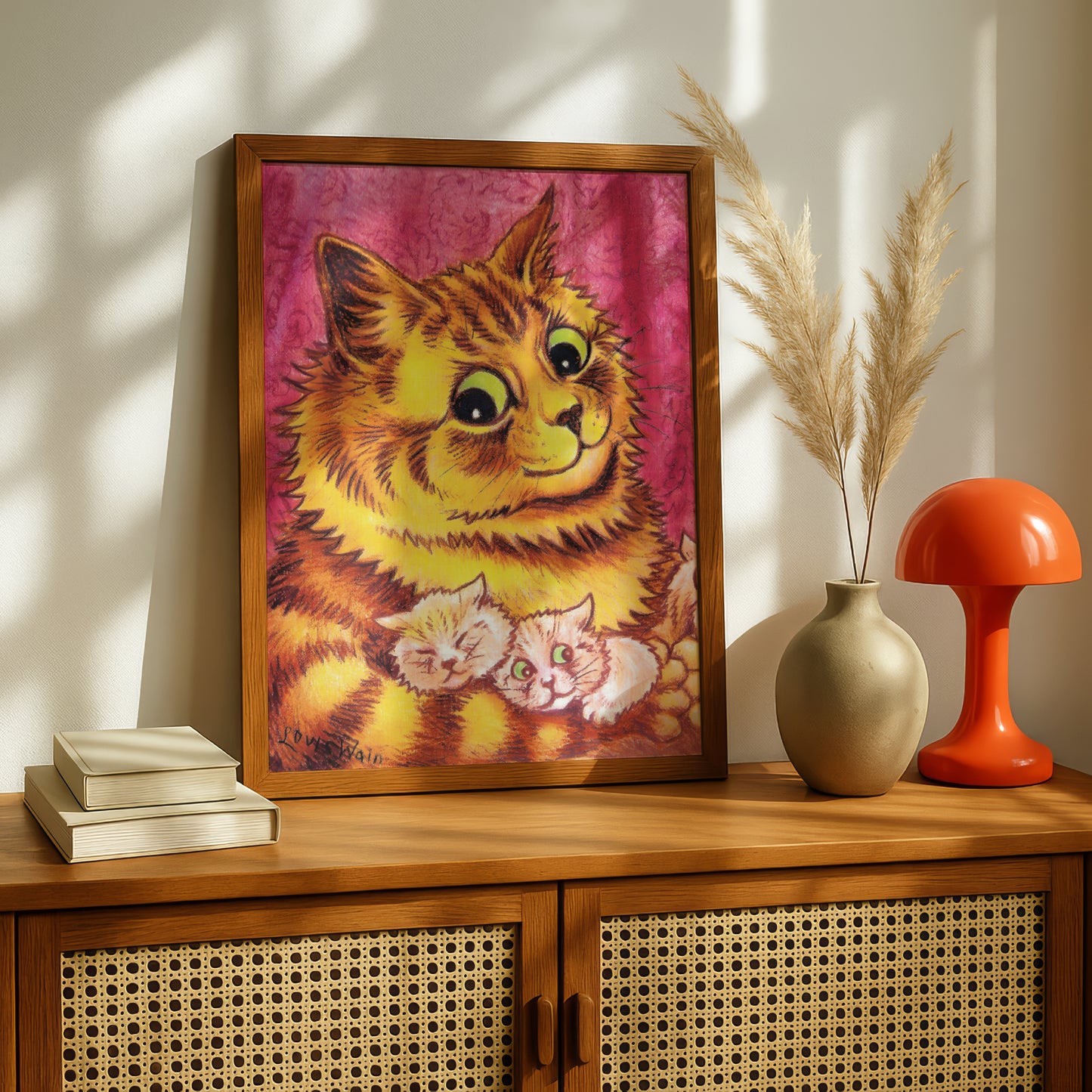 Louis Wain: A Happy Mother | Giclée Fine Art Cat Print | Gift for Cat Lovers