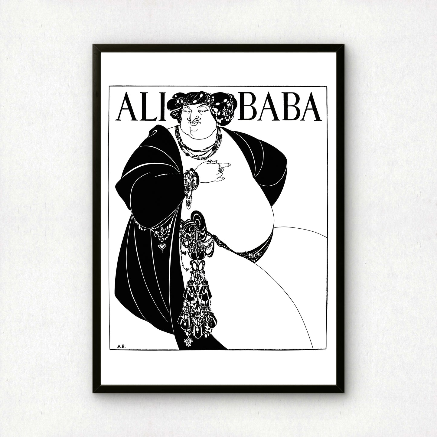 Ali Baba by Aubrey Beardsley | Premium B&W Art Print