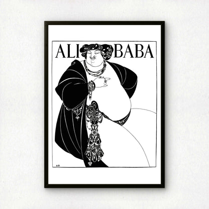 Ali Baba by Aubrey Beardsley | Premium B&W Art Print