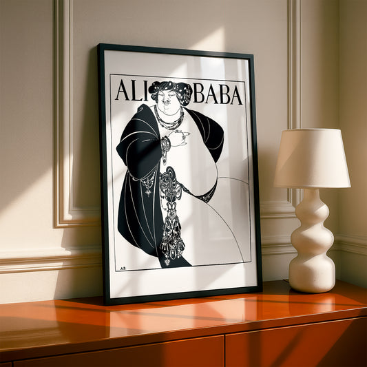 Ali Baba by Aubrey Beardsley | Premium B&W Art Print