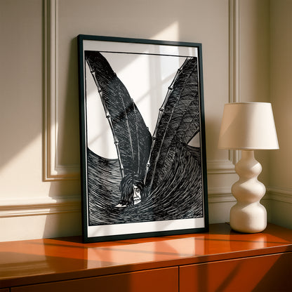 All Thy Waves are Gone Over Me by William T Horton | Premium B&W Art Print