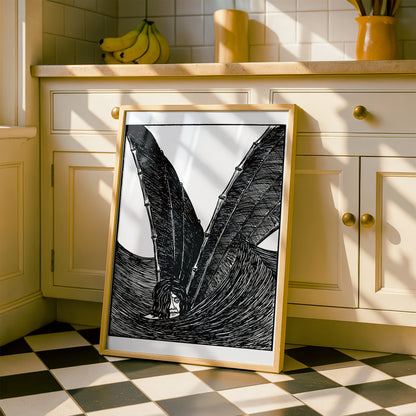 All Thy Waves are Gone Over Me by William T Horton | Premium B&W Art Print