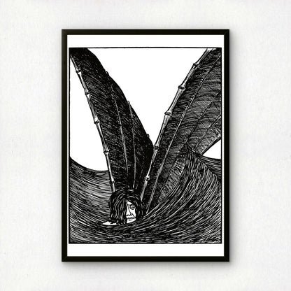 All Thy Waves are Gone Over Me by William T Horton | Premium B&W Art Print