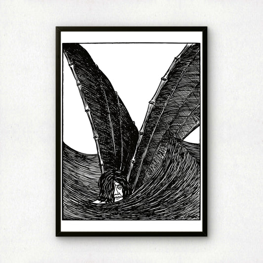 All Thy Waves are Gone Over Me by William T Horton | Premium B&W Art Print