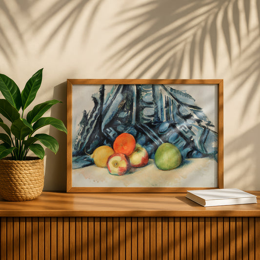 Apples and Cloth by Paul Cezanne Print | Premium Giclee Art Print | Post-Impressionist Wall Art | Museum Quality Reproduction | Fine Art Print