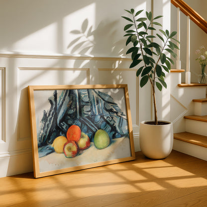 Apples and Cloth by Paul Cezanne Print | Premium Giclee Art Print | Post-Impressionist Wall Art | Museum Quality Reproduction | Fine Art Print