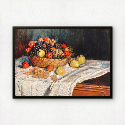 Monet Apples and Grapes Art Print | Giclee Fine Art Reproduction | Impressionist Wall Decor