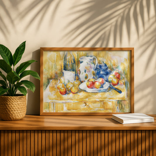 Apples on a Sideboard by Paul Cezanne Print | Premium Giclee Art Print | Post-Impressionist Wall Art | Museum Quality Reproduction | Fine Art Print