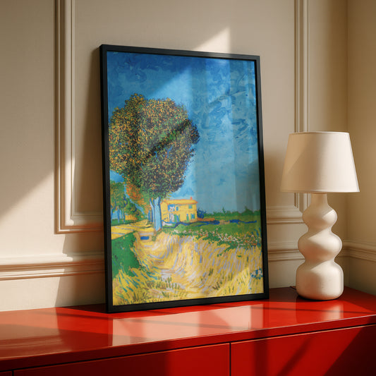 Avenue at Arles with Houses by Vincent Van Gogh | Premium Giclée Art Print | Museum Quality Wall Art