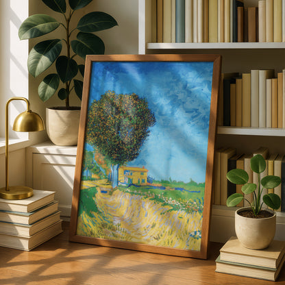 Avenue at Arles with Houses by Vincent Van Gogh | Premium Giclée Art Print | Museum Quality Wall Art