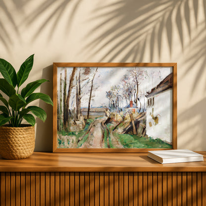 A Village Road Near Auvers by Paul Cezanne Print | Premium Giclee Art Print | Post-Impressionist Wall Art | Museum Quality Reproduction