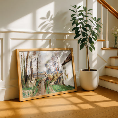 A Village Road Near Auvers by Paul Cezanne Print | Premium Giclee Art Print | Post-Impressionist Wall Art | Museum Quality Reproduction