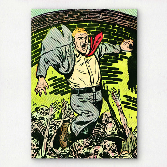 Pit of Skeletons Vintage Pop Art Wall Decor | Premium Giclée Art Print | 1950s Comic Book | Unframed
