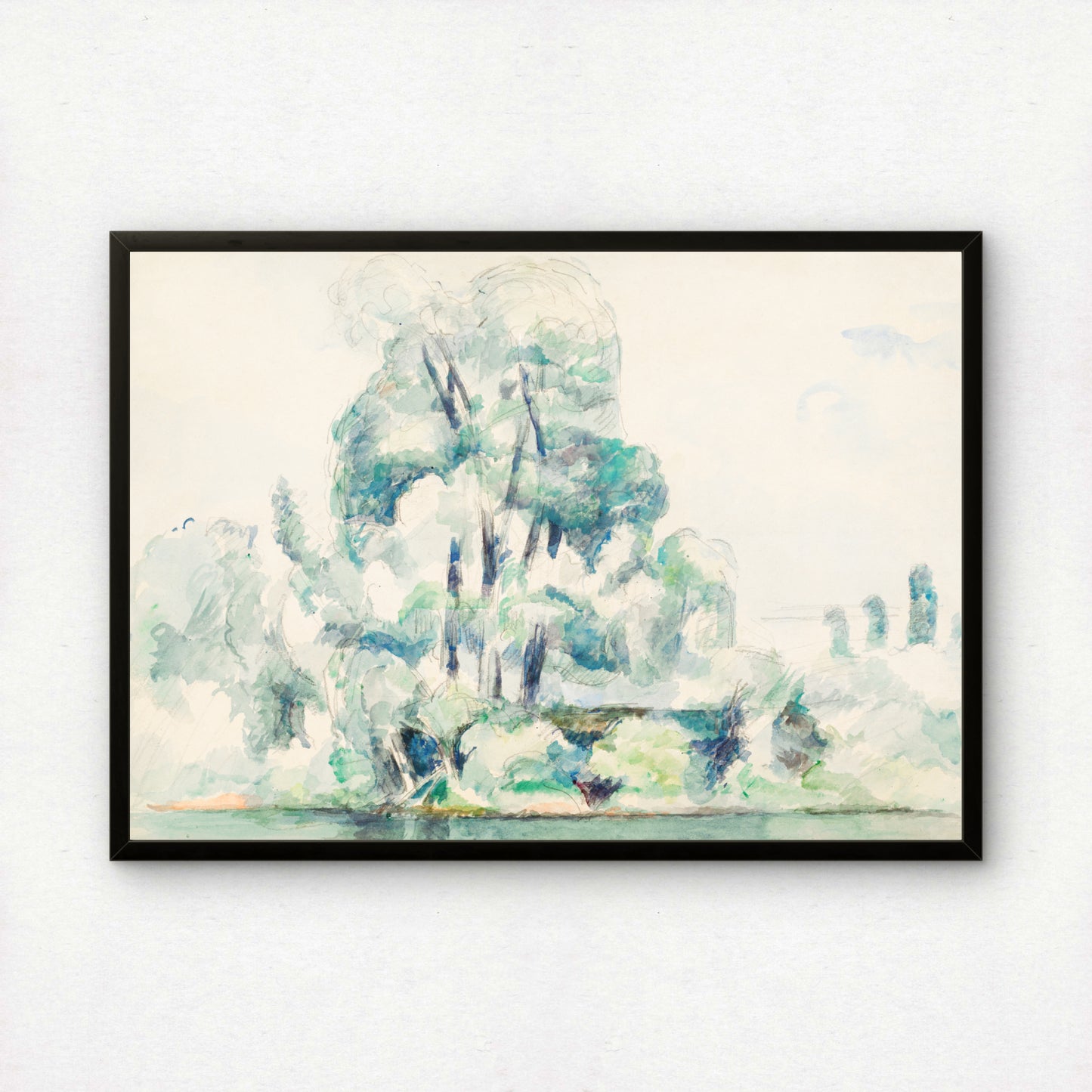Banks of the Seine at Médan by Paul Cezanne Print | Premium Giclee Art Print | Post-Impressionist Wall Art | Museum Quality Reproduction