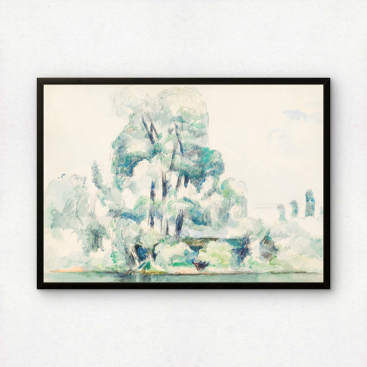 Banks of the Seine at Médan by Paul Cezanne Print | Premium Giclee Art Print | Post-Impressionist Wall Art | Museum Quality Reproduction
