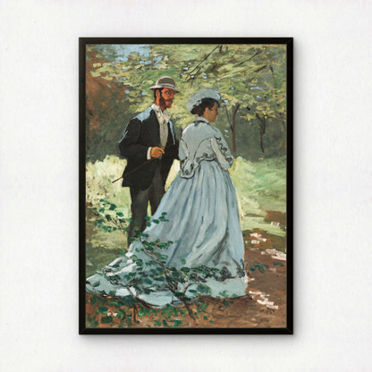 Monet Bazille and Camille Art Print | Giclee Fine Art Reproduction | Impressionist Wall Decor