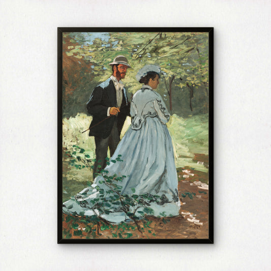 Monet Bazille and Camille Art Print | Giclee Fine Art Reproduction | Impressionist Wall Decor