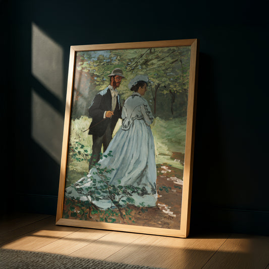 Monet Bazille and Camille Art Print | Giclee Fine Art Reproduction | Impressionist Wall Decor