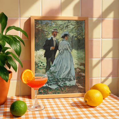 Monet Bazille and Camille Art Print | Giclee Fine Art Reproduction | Impressionist Wall Decor