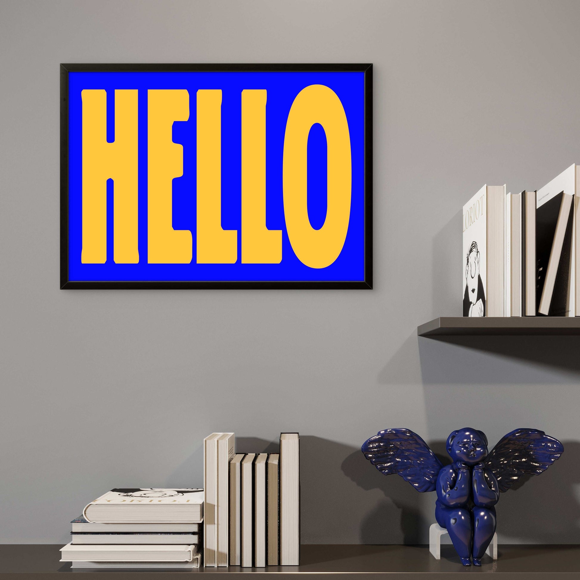 HELLO | Bold Word Art Print | Simple Greeting Premium Giclée Art Print