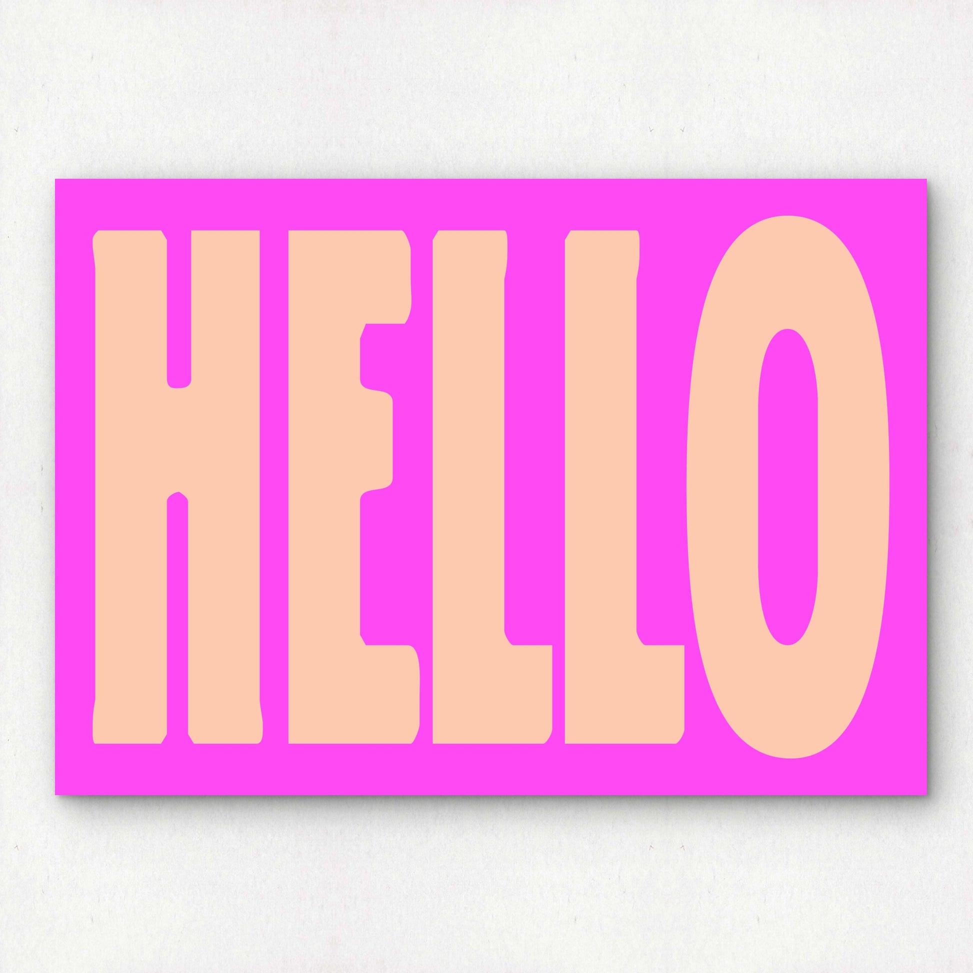 HELLO | Bold Word Art Print | Simple Greeting Premium Giclée Art Print
