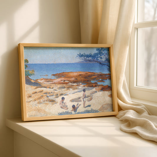 Beach at Cabasson by Henri-Edmond Cross Art Print | Pointillism Giclee Reproduction | French Neo-Impressionist Wall Decor