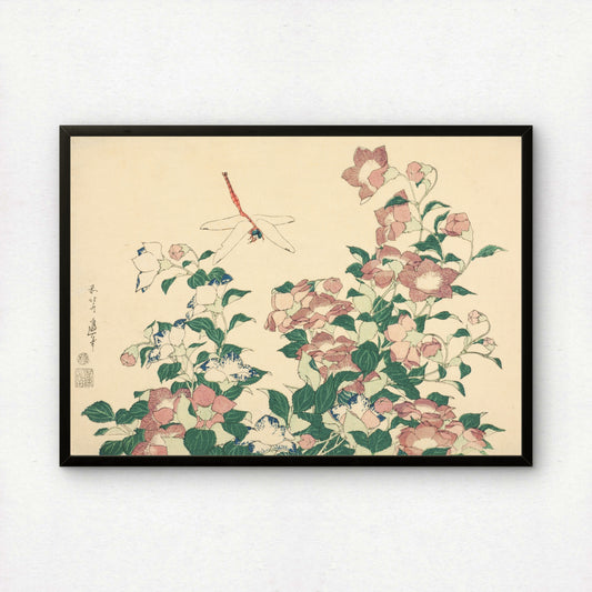 Bell-Flower and Dragonfly by Katsushika Hokusai | Premium Art Print