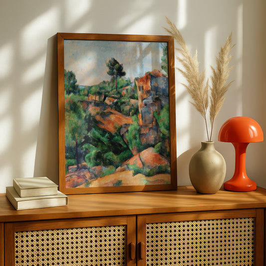 Bibémus Quarry by Paul Cezanne Print | Premium Giclee Art Print | Post-Impressionist Wall Art | Museum Quality Reproduction | Fine Art Print