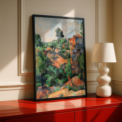 Bibémus Quarry by Paul Cezanne Print | Premium Giclee Art Print | Post-Impressionist Wall Art | Museum Quality Reproduction | Fine Art Print