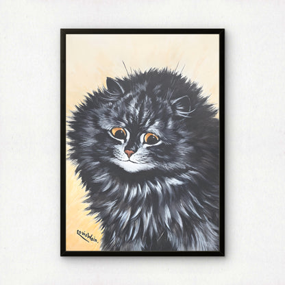 Louis Wain: Black Cat Art Print | High Quality Print | Cat Birthday Gift