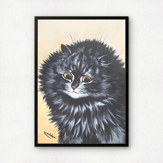 Louis Wain: Black Cat Art Print | High Quality Print | Cat Birthday Gift