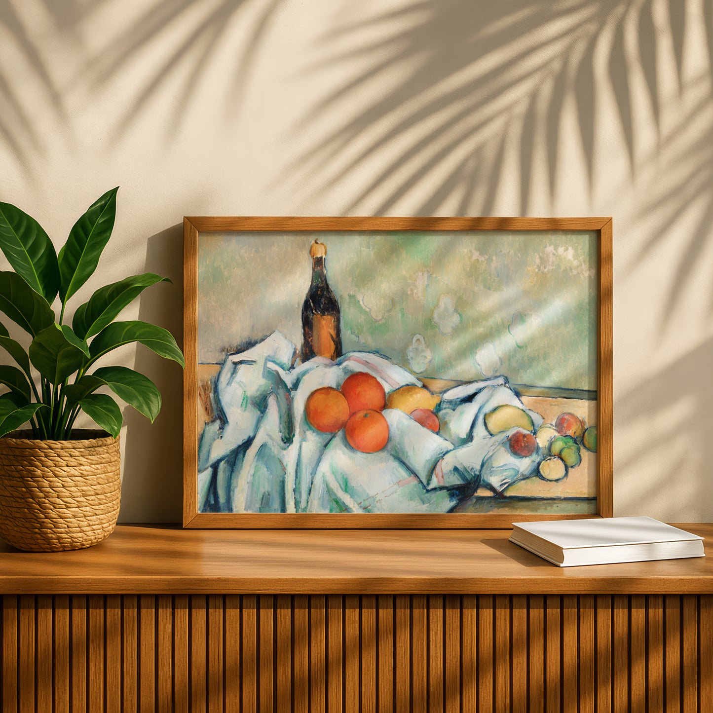 Bottle and Fruits by Paul Cezanne Print | Premium Giclee Art Print | Post-Impressionist Wall Art | Museum Quality Reproduction | Fine Art Print