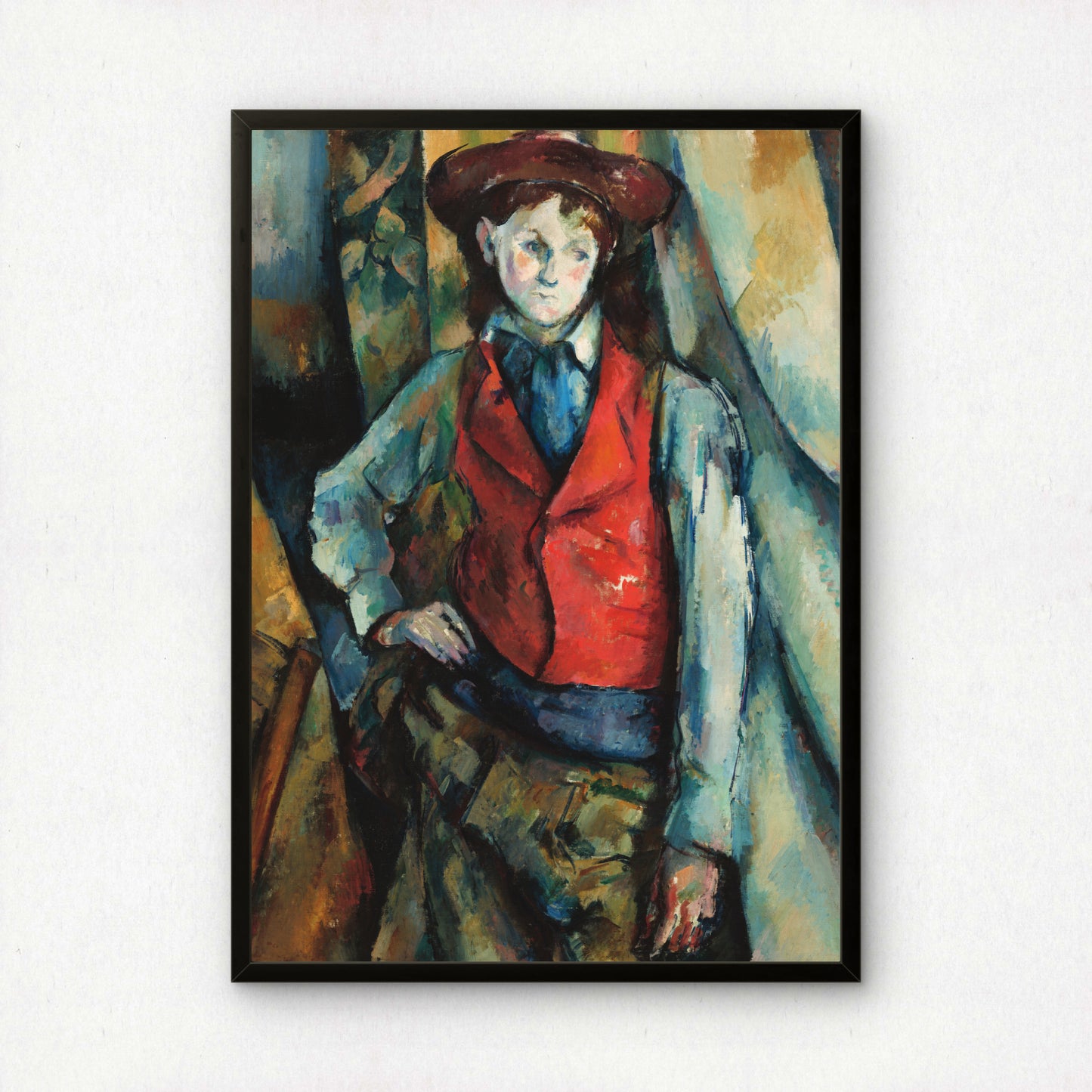 Boy in a Red Waistcoat by Paul Cezanne Print | Premium Giclee Art Print | Post-Impressionist Wall Art | Museum Quality Reproduction | Fine Art Print