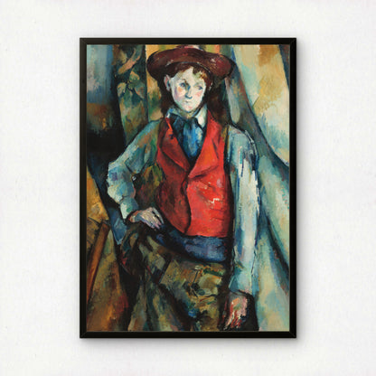 Boy in a Red Waistcoat by Paul Cezanne Print | Premium Giclee Art Print | Post-Impressionist Wall Art | Museum Quality Reproduction | Fine Art Print